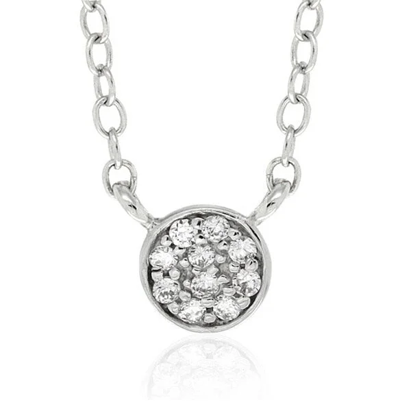 vintage necklace for women -Molly and Emma Sterling Silver Children's CZ Circle Necklace