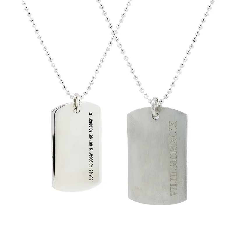 minimalist diamond necklace -Personalised Dog Tag Recycled Silver Necklace