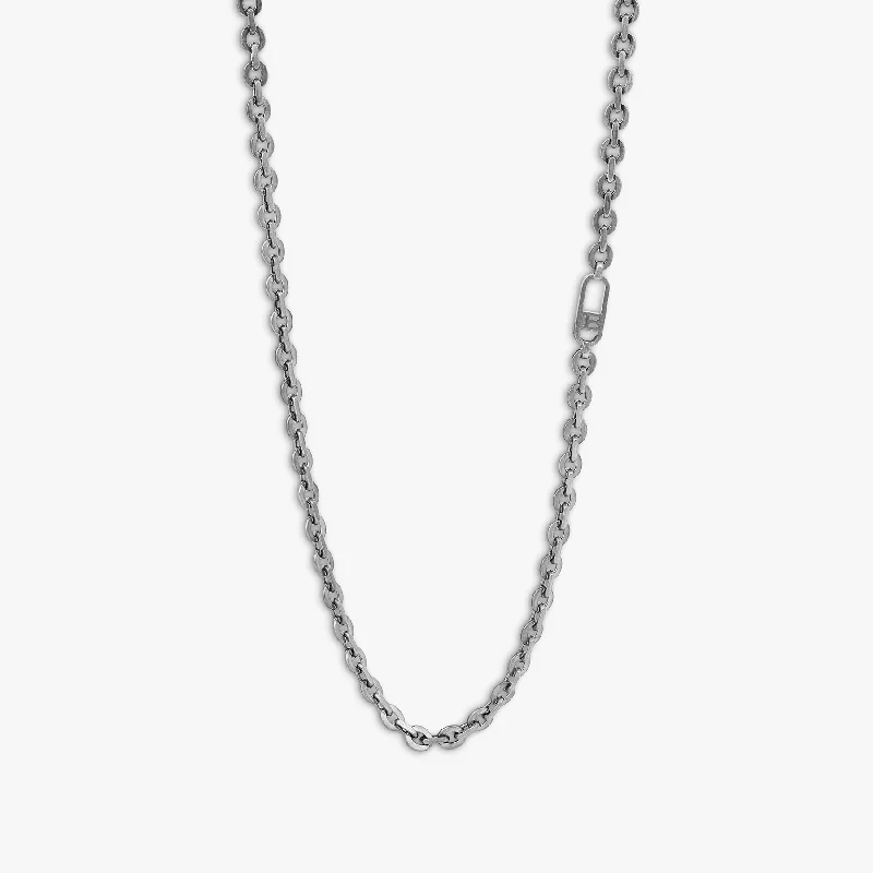 initial necklace for women -Rogato Signifier Necklace In Oxidised Silver