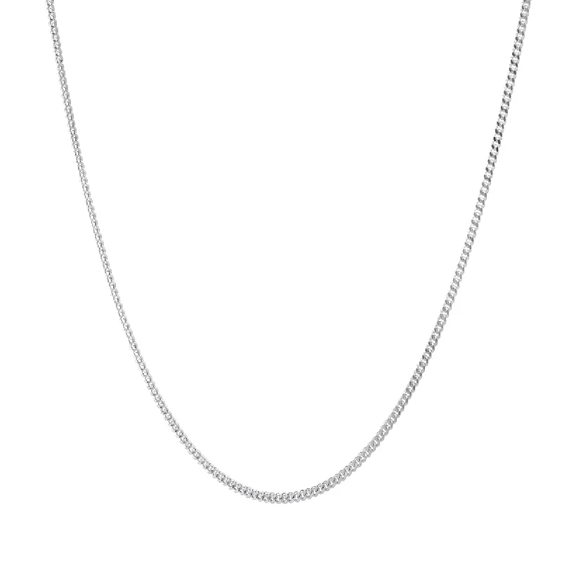 elegant pearl necklace for events -Sterling Silver Curb Chain Necklace 1.1mm