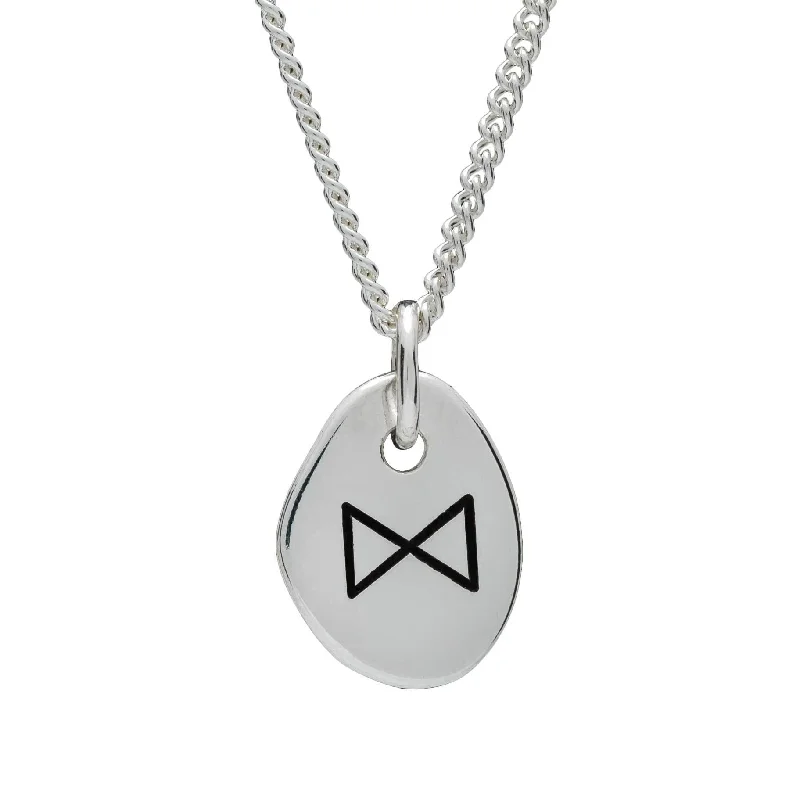 vintage necklace for women -Travel Rune Silver Necklace