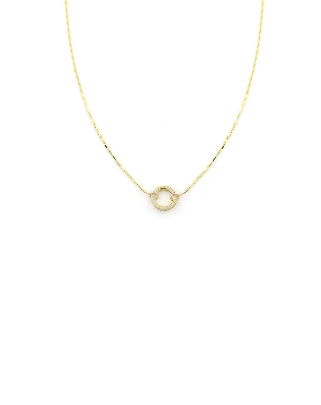 pearl and silver necklace for women -12mm 14K Gold Diamond Lock Necklace: Tiny Bar Chain