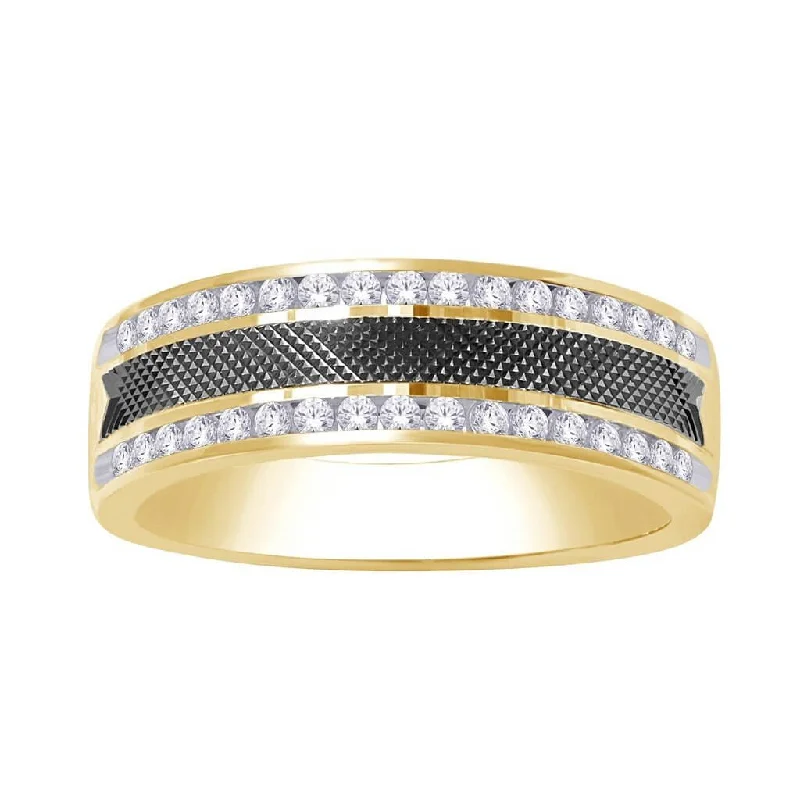 antique-style rings-14K 0.5 CT Mens Diamond band in Channel Setting