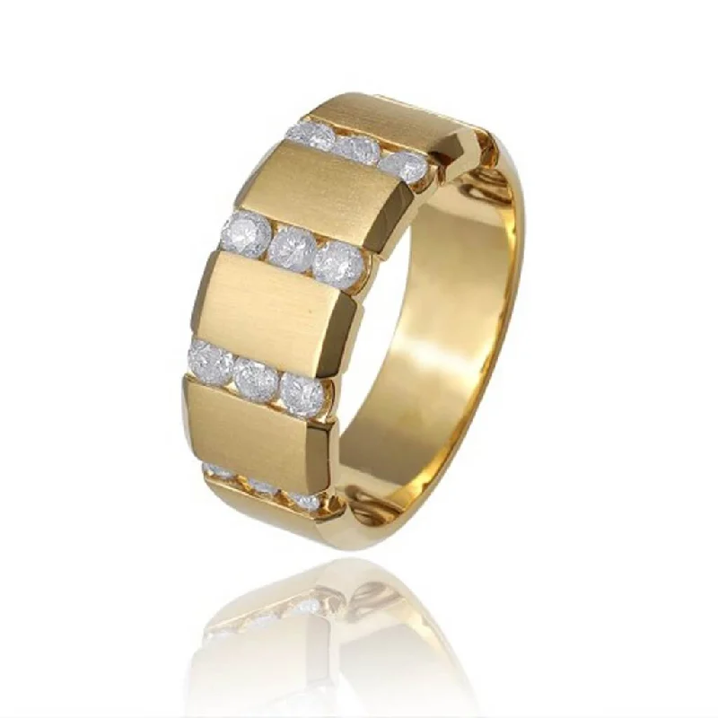 art deco engagement rings-14K 0.96-1.05CT D-MENS BANDS RING