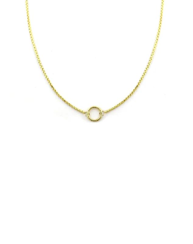 vintage gold necklace for women -14K Gold Box Chain 12mm Lock Necklace