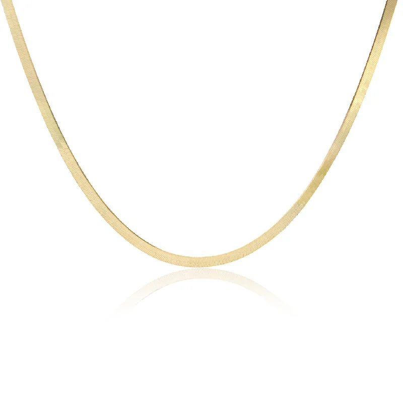 snake chain necklace for men -Herringbone 14k Chain Necklace | 2.5mm