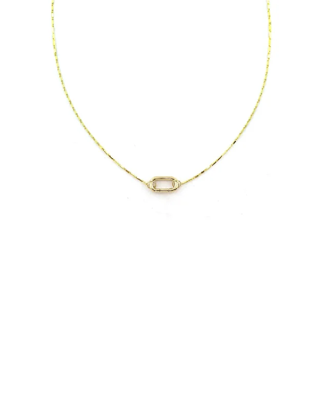 opal pendant necklace for women -14K Gold Lexi Lock Necklace: Tiny Gold Bar Chain