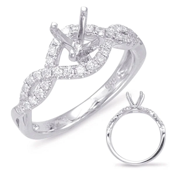 engagement rings with side stones-14k White Gold Diamond Mounting