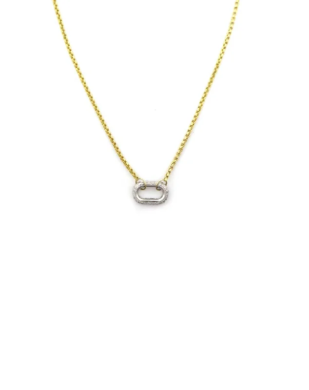 luxury pearl necklace for brides -14K White Gold Fine Lexi Lock Necklace: Gold Round Box Chain