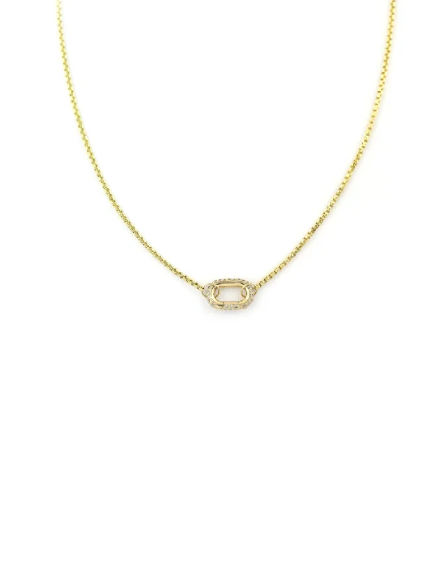 elegant pearl necklace for events -14K Gold Fine Lexi Lock Necklace: Gold Round Box Chain