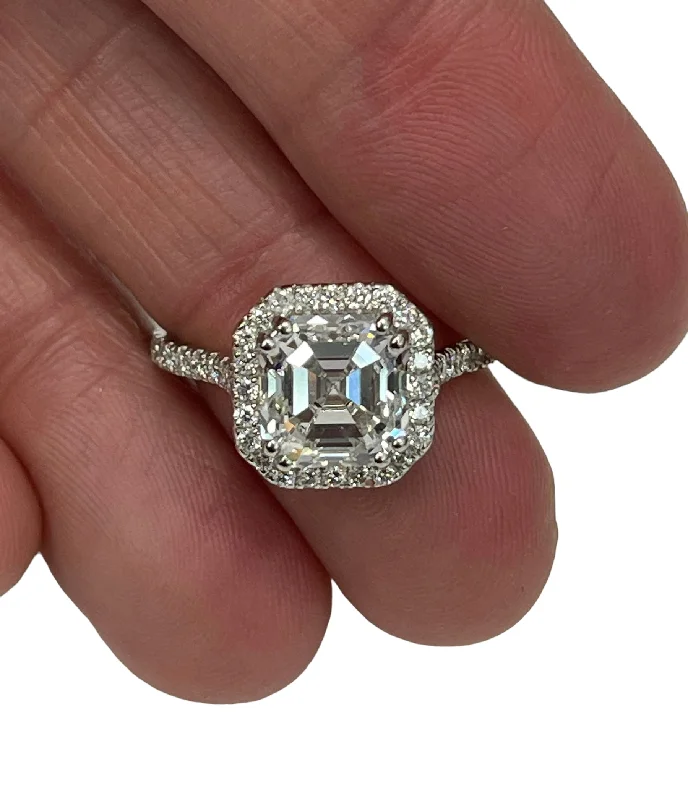 vintage rings for women-2.53 Carats Asscher Cut GIA Certified Engagement Ring