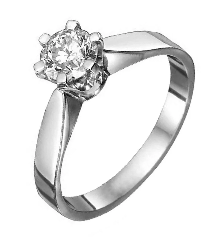 engagement rings with halos-.45 Carats Round Brilliant Cut Diamond Solitaire Engagement Ring G-H I1 14k WG