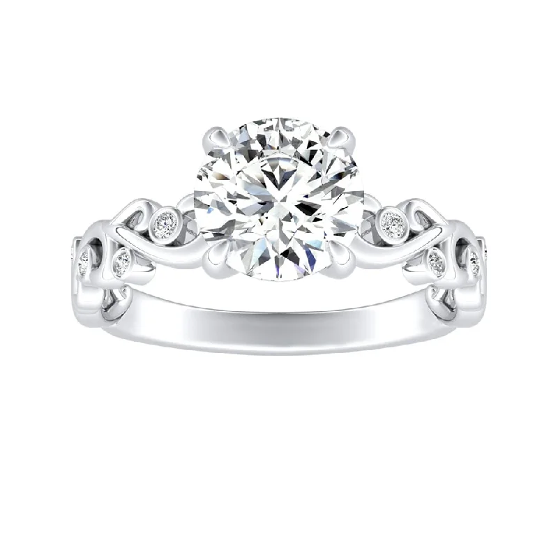 diamond band rings-Auriya 14k Gold 1 1/2ctw Vintage Solitaire Moissanite Engagement Ring