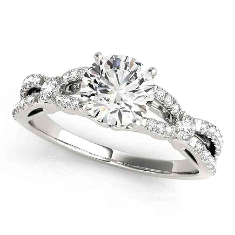 art deco engagement rings-Auriya 14k Gold 1ctw Braided Moissanite and Diamond Engagement Ring 1/4ctw TDW