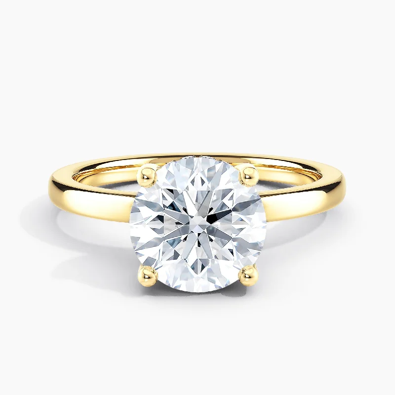 unique wedding bands-Auriya 14k Gold 4.00ctw Round Hidden-Halo Lab Grown Diamond Engagement Ring