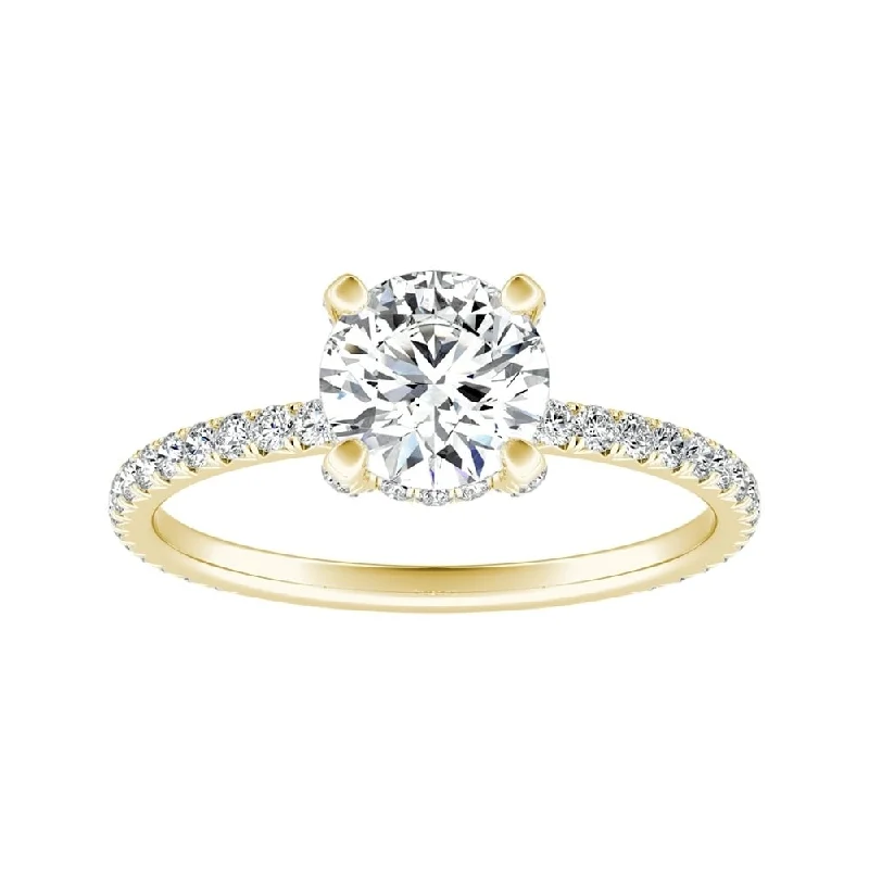 best men’s rings-Auriya 14k Gold Classic 2ct Moissanite and Diamond Engagement Ring 1/3ctw