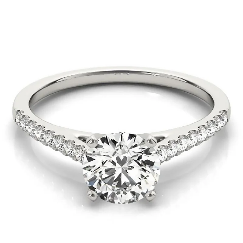 high-quality silver rings-Auriya 14k Gold Classic 4ct Moissanite and Diamond Engagement Ring 1/6ctw