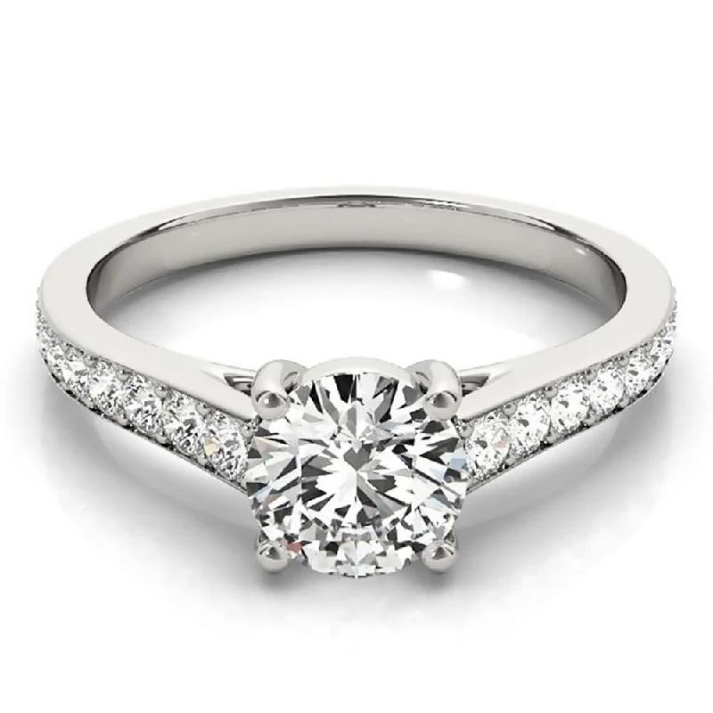 best men’s rings-Auriya 14k Gold Round 2 1/2ct Moissanite and 1/3ctw Diamond Engagement Ring