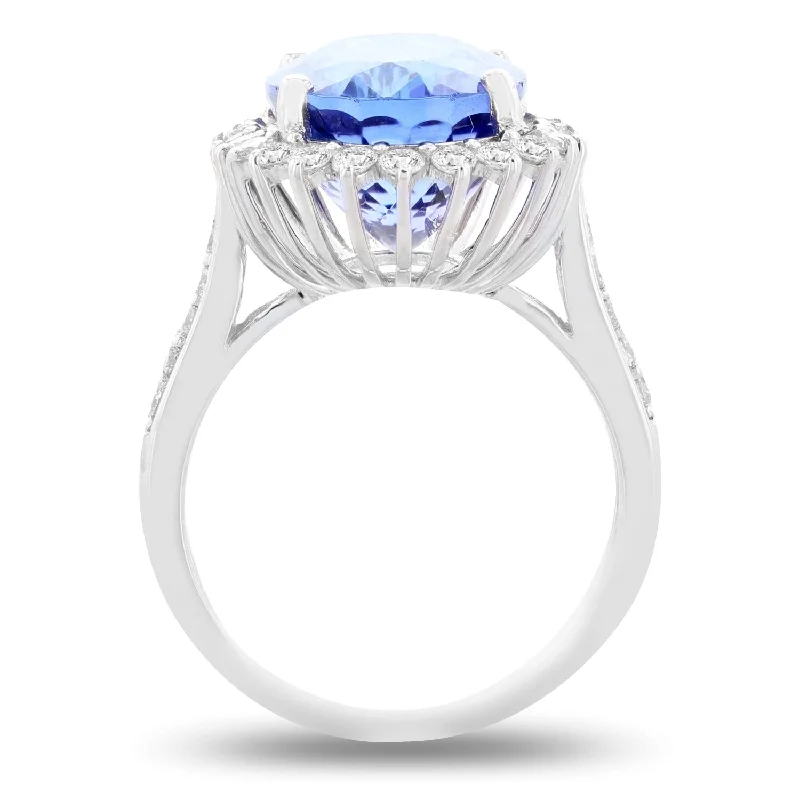 stackable wedding rings-Auriya Platinum 9 1/2ct Tanzanite and 5/8ct TDW Diamond Ring