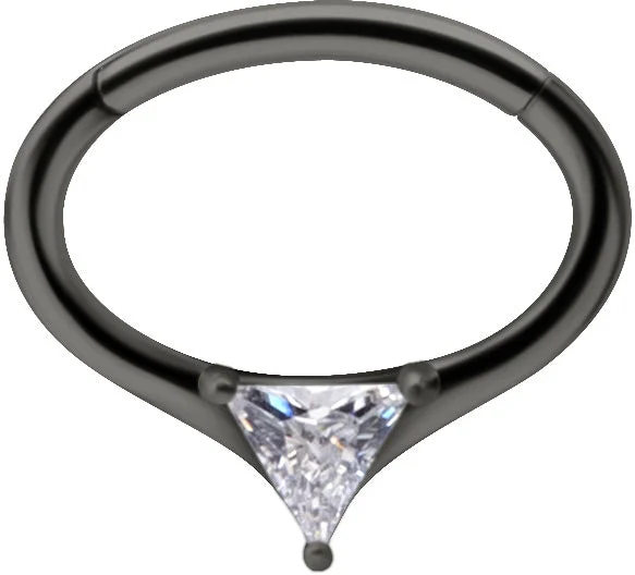 black wedding rings-Black Jewelled Hinged Septum/Daith Clicker - E400A