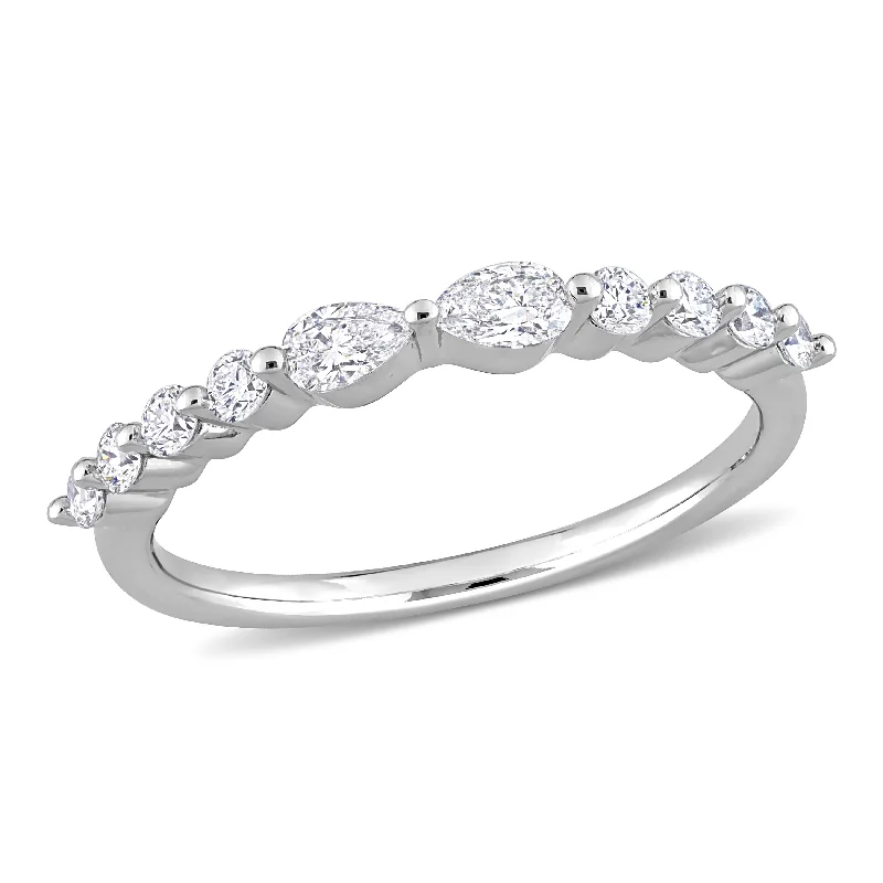 stackable wedding rings-Created Forever 5/8ct TDW Lab-Grown Diamond Band in Platinum Silver