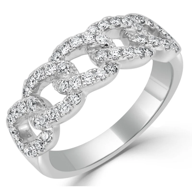 diamond band rings-Diamond Link Ring 1/2 CT TDW 14K Gold by Joelle Jewelry