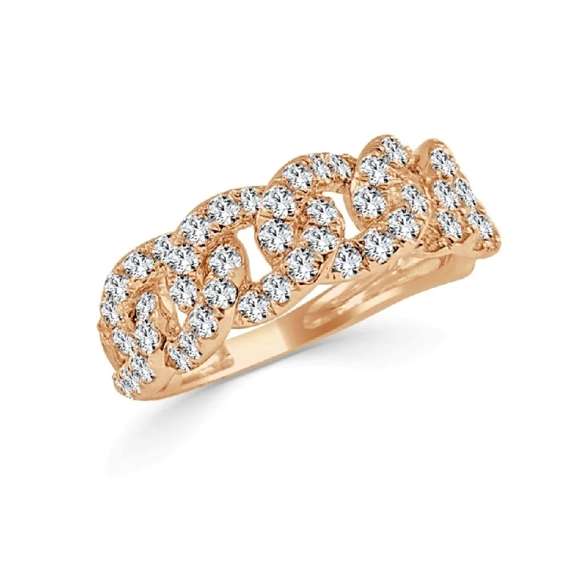 silver rings for men-Diamond Link Ring 1ct TDW 14K Gold by Joelle Jewelry