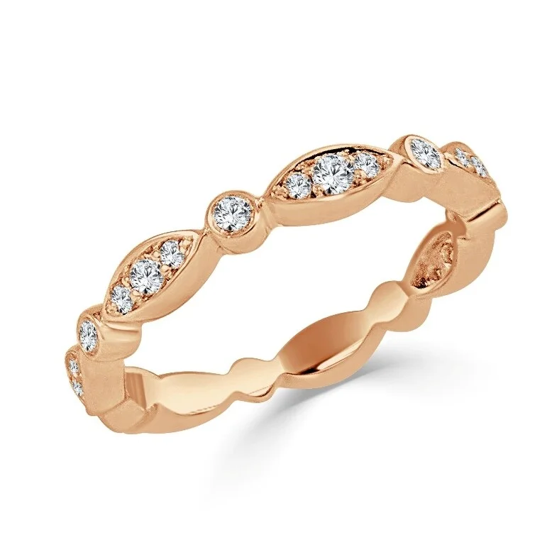 unique engagement rings-Diamond Stackable Band 14k Gold 1/4ct TDW by Joelle Jewelry