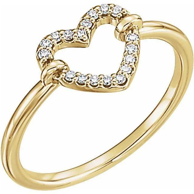 heart-shaped rings-JDTKSP-122972 -14K 0.25 CTW Diamond Heart Ring