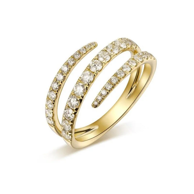 affordable diamond rings-Joelle 4/5 ct. t.w. Diamond Wrap Twist Ring 14k Gold