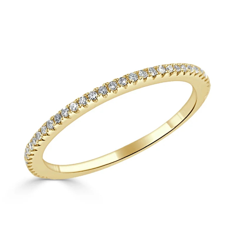 gold rings with sapphires-Joelle Diamond Band Ring - 14K Gold Eternity Band Ring 1/5 CTTW 20 White Round Cut Diamonds