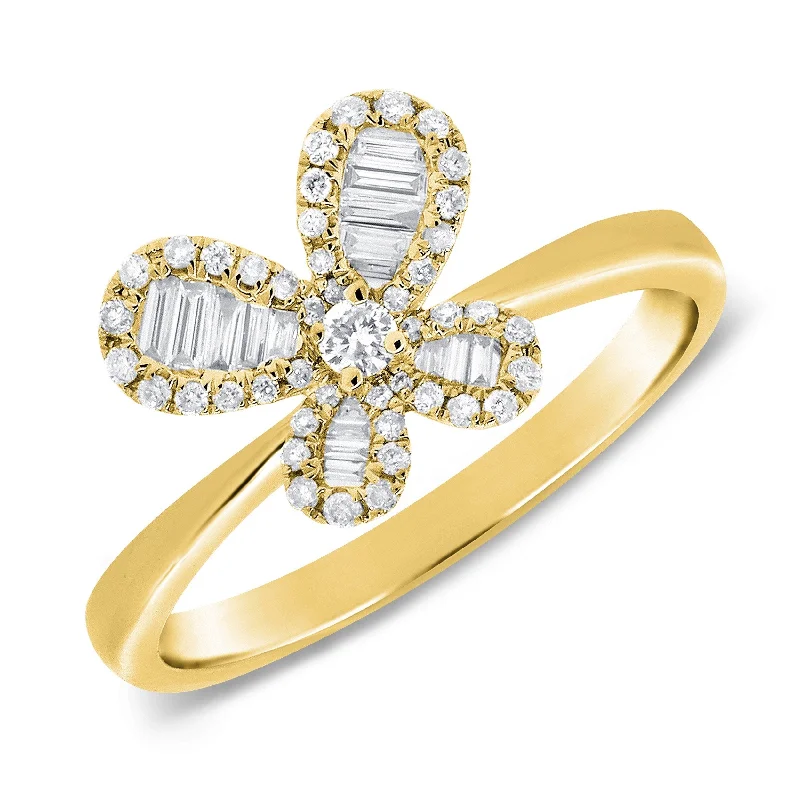 vintage rings for women-Joelle Diamond Butterfly Ring 14K Yellow Gold 1/3 CT TDW