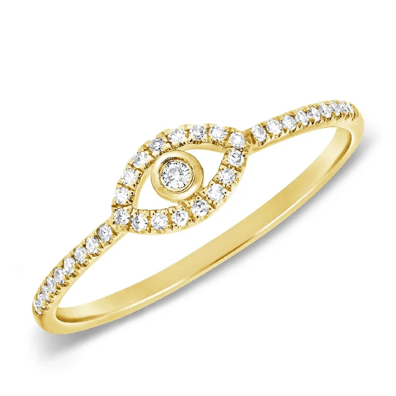 high-end engagement rings-Joelle Diamond Evil Eye Ring 14k Gold 1/8 ct. TDW