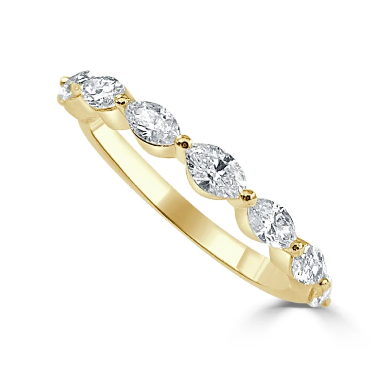 luxury fashion rings-Joelle Diamond Marquise Band Ring 14K Gold 3/4 CT TDW