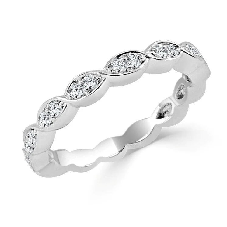 engagement rings with halos-Joelle Diamond Ring 14k White Gold 1/3 ct TDW 3/4 Way Around Band