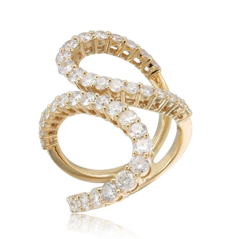 men’s gold rings-Joelle Diamond Ring for Her 18K Yellow Gold 1.95 Cttw. Ring Size 6.5 Gift