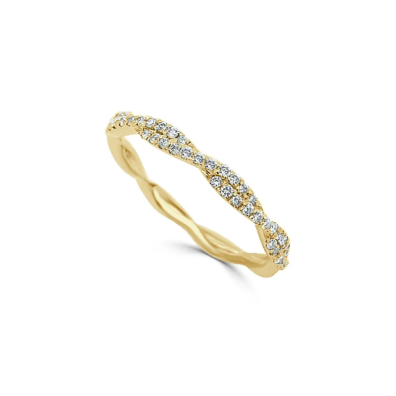 gemstone rings for women-Joelle Diamond Stackable Twist Ring 14k Gold