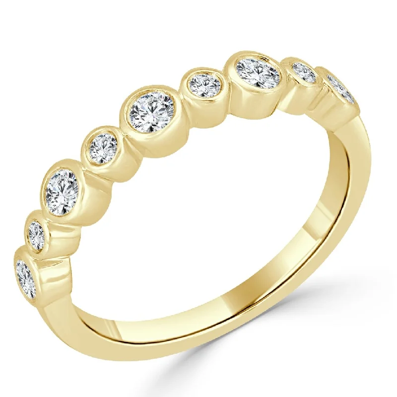 women’s stackable rings-Joelle Diamond Wedding Band Stackable Ring 1/3 ct TDW 14k Yellow Gold