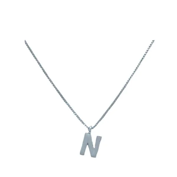 luxury diamond necklace for men -Link Chain With Initial: M-R: Gold Fill or Sterling Silver Chain (NGCP40_ or NCP40_)