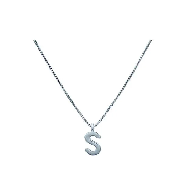 sterling silver heart pendant for women -Link Chain With Initial: S-Z: Gold Fill or Sterling Silver Chain (NGCP40_ or NCP40_)