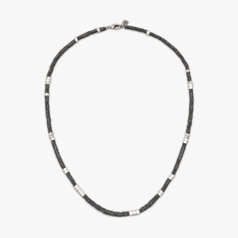 tribal style necklace for men -Men's Faceted Pyrite Bead Necklace