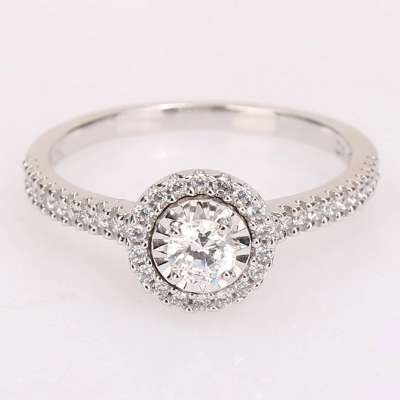 vintage wedding rings-Miadora 10k White Gold 3/8ct TDW Diamond Halo Engagement Ring