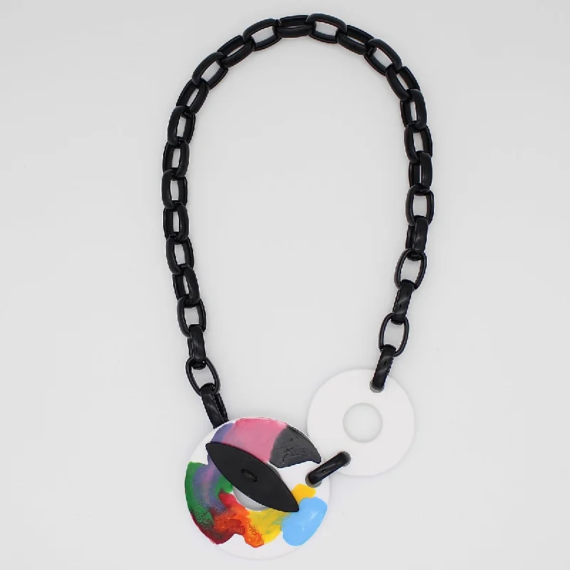 simple gold necklace for men -Multi-Color Chain Toggle Necklace