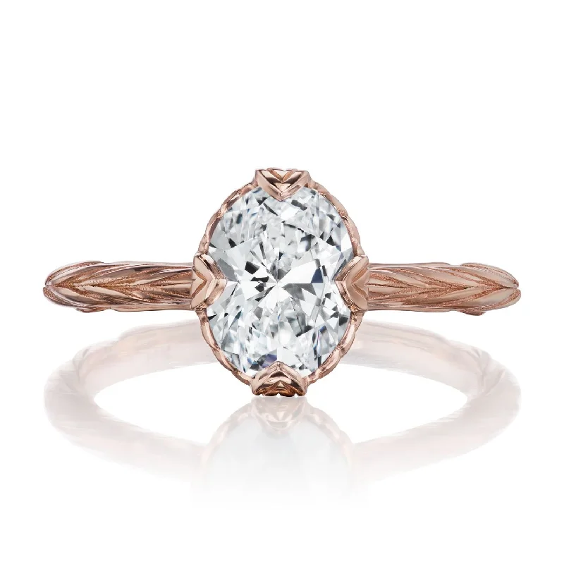 heart-shaped rings-・OLIVIA・Oval Lab-Grown Diamond (VS1/F), Willow Leaf Band (1.15ct)