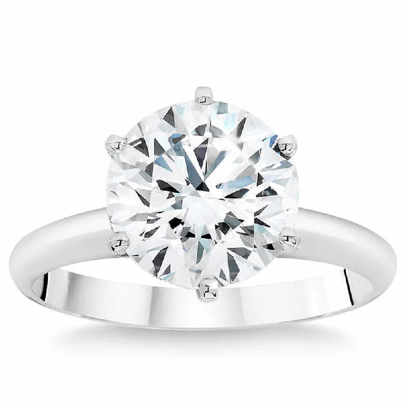 birthstone rings-Platinum 3.20Ct Certified Diamond Solitaire Engagement Ring Lab Grown