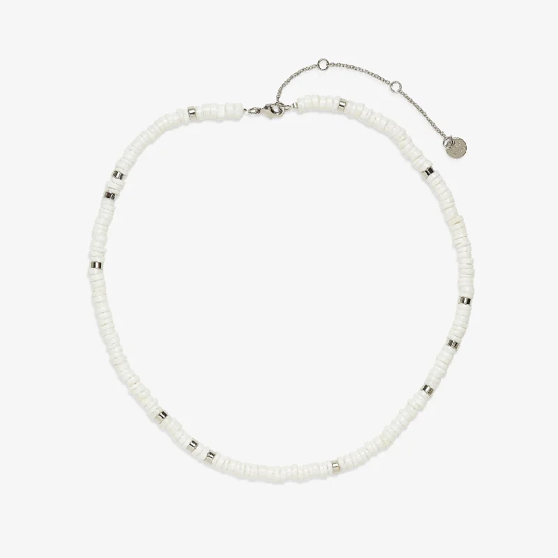 two-tone necklace for women -Puka Shell Choker