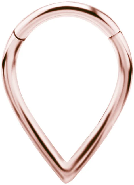 unique wedding bands-Rose Gold Plain V Shaped Clicker - E329C