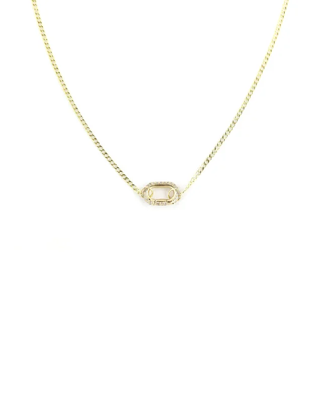 best necklace for layering -The Fine Lexi Lock Necklace: Cuban Chain