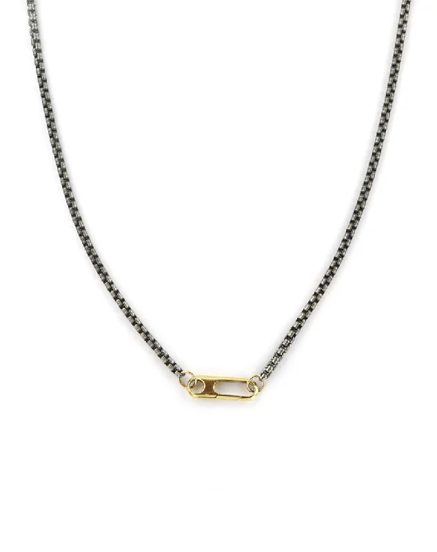 chunky chain necklace for men -The Gemma Lock Necklace: Round Box Chain