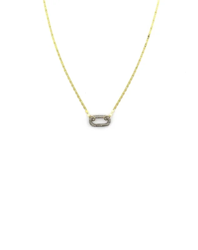 casual necklace for men -The Luxe Lexi Lock Necklace: 1mm Valentino Chain